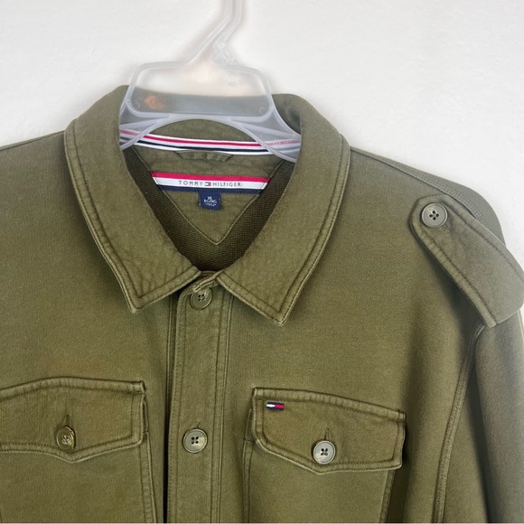 Tommy Hilfiger army green knit jacket-Men’s XL - Picture 2 of 14